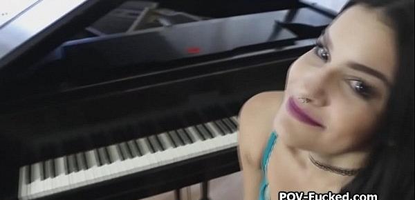  Play the piano then ride my cock during the break